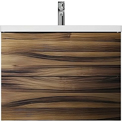 Am.Pm Тумба с раковиной Gem 75 подвесная орех – фотография-1